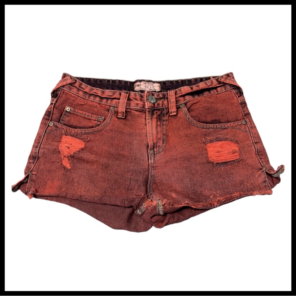 FREE PEOPLE Distressed Denim Shorts